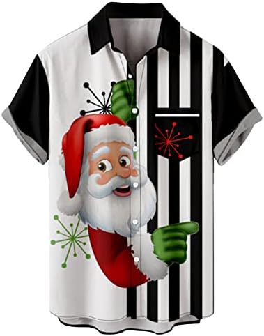 Xxbr božićni gumb dolje košulje za muške kratke rukave smiješni Xmas Djed Mraz print casual košulja dizajnerska košulja