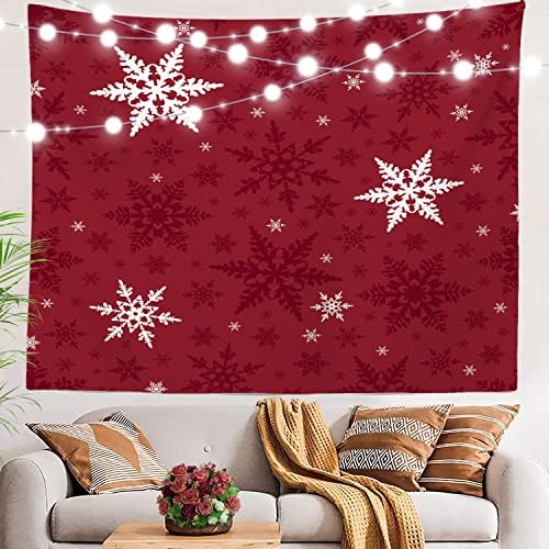 Baonews božićna zimska snježna tapiserija, božićni snježni pahuljice veliki zidni viseći poliesterski stolnjaci tapiserija spavaća