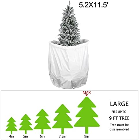 Plastična vrećica za pohranu božićnog drvca od 9 stopa, izuzetno velika posuda za recikliranje umjetnog božićnog drvca od 5,2'911,5'