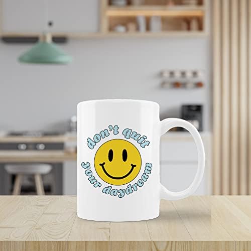 Kunlisa Inspiracijski citat šalica šalice, ne napuštajte svoj sanilarni smiley lice keramičke šalice-11oz kava mlijeko šalica čaj čaj,
