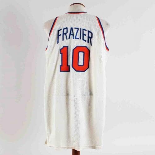1987. Walt Frazier -ov Jersey potpisao Knicks Old Timers Igra - Coa BAS i Autentični tim - NBA autograpd Game koristio se dresovima