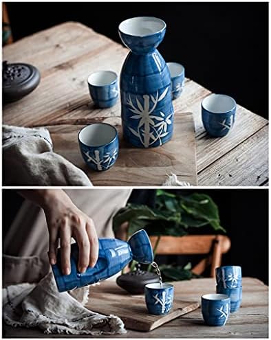 Wywwdxf sake Posluživanje set običan tiskani ručno izrađeni porculan japanski stil šalice porculanske šalice porculanske boce za piće