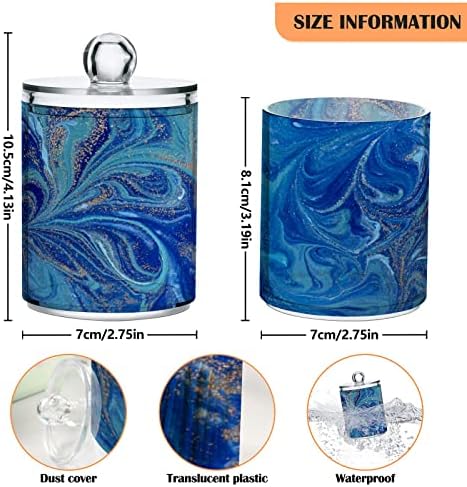 Alaza 2 Pack Qtip držač za dozator Mrsavi plavi organizator kupaonice kanisteri za pamučne kuglice/brise/jastučići/flos, plastične