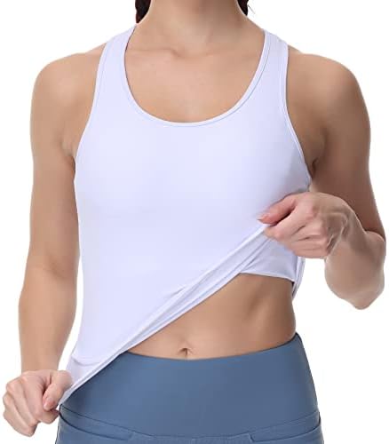 Dragon Fit Women's Longline joga tenk Tops Wirefree jednodijelno podstavljeno uklonjivi šalica prsluka Srednja podrška za trčanje sportskih