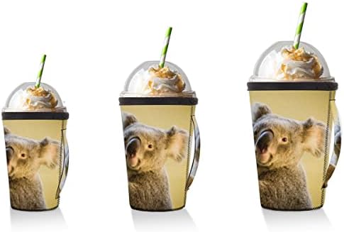 Lijepa koala medvjeda za višekratnu uporabu ledene kave hladno napitak Coozies kompatibilni £ Animal koala šalica čahura s ručicom
