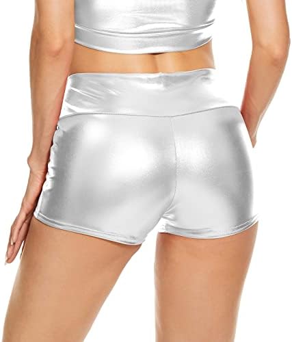 Vinaderhom ženske metalne rave plijene kratke kratke hlače Sjajne kratke hlače na plesnom festivalu dna