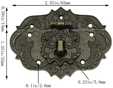 65,47 mm antičko utiskivanje ukrasna Mesingana Kopča s vijcima za kutiju za nakit obična kutija drvena kutija ukras namještaja