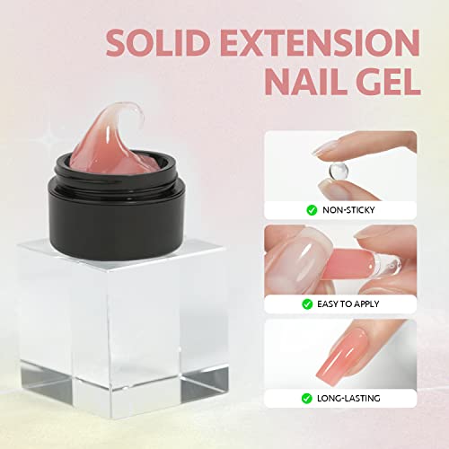 Gaoy Solid Builder gel komplet za nokte s UV svjetlošću, neljepljivim ručnim poli gel za ekstenziju noktiju ili skulpturu, rezbarenje