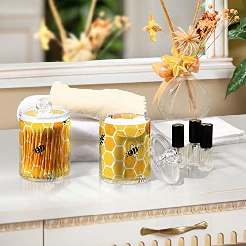 Medeni pčelinji pamučni držač brisača za kupaonice Staklenke s poklopcima s poklopcima SET pamučni kuglični jastučić okrugli držač
