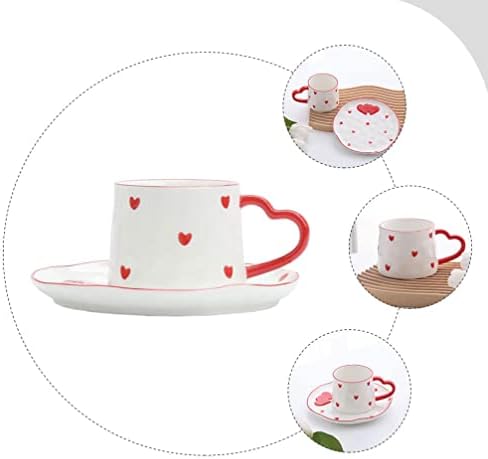 Didiseaon espresso šalice Valentinovo Dan šalica za kavu Set Love Heart Espresso šalica i čaša čaša za čaj za čaj za piće šalica za