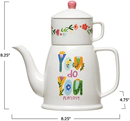 Kreativni koop dekorativni kamen softvera set s tipografijom čajnik čaj, 9 , raznobojni