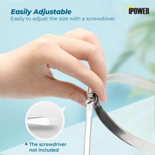 Ipower 6 inča 8 stopa Neinpolilirano fleksibilno zračno aluminijsko prozračivanje prozračivača s 4 stezaljke od nehrđajućeg čelika