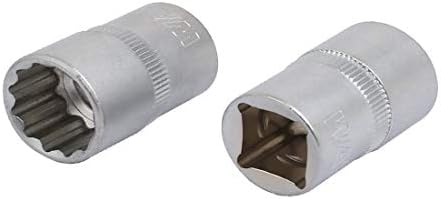 Novi Lon0167 1/2-inčni kvadratnom disk 16 mm, 12-točke utorom za manji udarac srebrne boje 2 komada (1/2-Zoll-Square-Laufwerk 16 mm,
