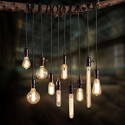 [6 pakiranja] Vintage Edison žarulje sa žarnom niti, 60 vata Podesiva svjetlina 926 / 927 930 cjevasta antička svjetiljka, zlatna završna