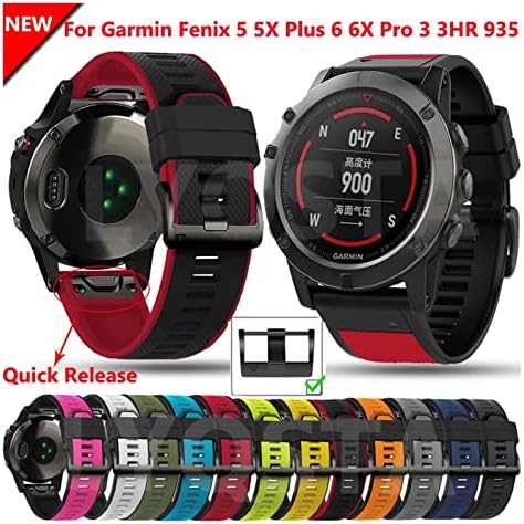 GHFHSG 26 22 mm Brzina satova za Garmin Fenix ​​6x 6 Pro 5x 5 PLUS 3 HR Enduro 935 Silicone Easyfit Wrist Band Smart Watch narukvica
