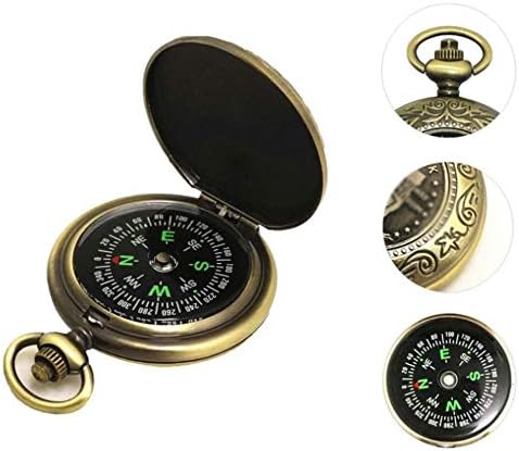 Liujun retro kompas, prijenosni flip-openeg vintage compass, svjetlosni kompas za vanjsko putovanje kampiranje jahanje planinarenje