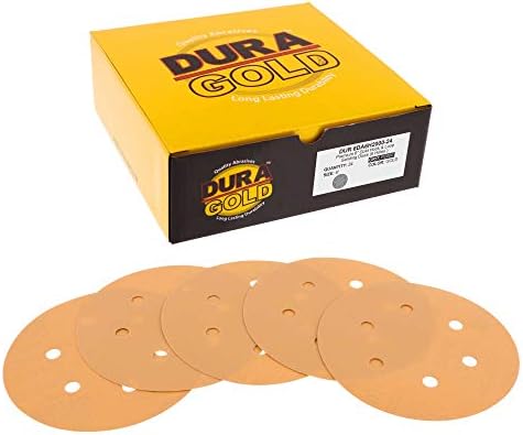 Dura -Gold Premium 80, 120, 220, 320, 400 Grit 6 Zlatni brusni diskovi, 6 rupa uzorka bez prašine, 10, 50 ukupno - Podloga za kuku