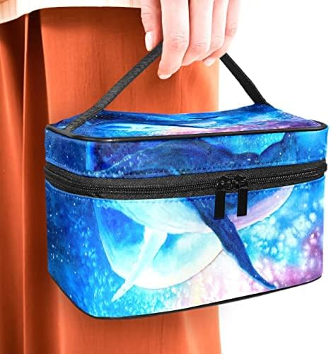 TBOUOBT Pokloni za muškarce žene šminke toaletne torbice male kozmetičke torbe, akvarelni kit u prostoru
