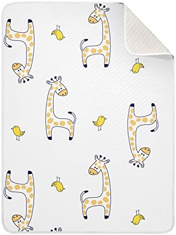 Swaddle pokrivač žirafa ptice pamučna pokrivač za novorođenčad, primanje pokrivača, lagana mekana pokrivača za krevetić, kolica, deke