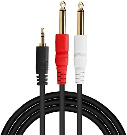 1/8 TRS do dvostrukog 1/4 stereo audio kabela - 3,5 mm TRS do 6,35 mm dvostruko 1/4 ts mono y -cable kabel za razdjelnik - 5 stopa