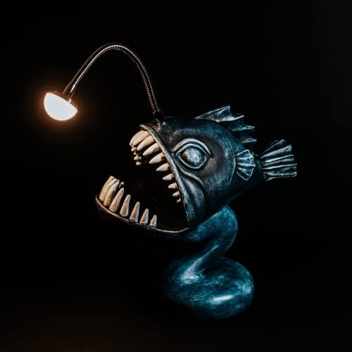 Finderirana riblje svjetiljke za riblje, lampica fenjera, 10.5 x 10 x 5 gotička stolna svjetiljka, stolna svjetiljka u stilu Steampunk,