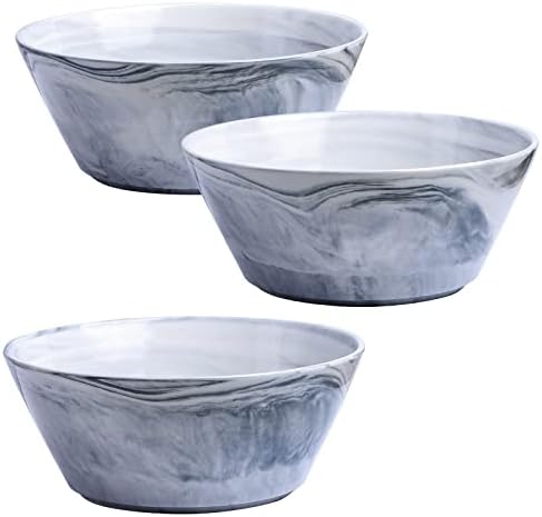 Yundu sivi mramorni keramika zdjele set, 58 unci veliki zdjelica sa salatom od 3, zdjele za posluživanje, velike zdjele za užinu u