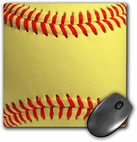 3-inčna podloga za miša 8-inčna 8-inčna 0,25-inčna softball fotografija izbliza žuta i crvena meka lopta za ljubitelje sporta, timske
