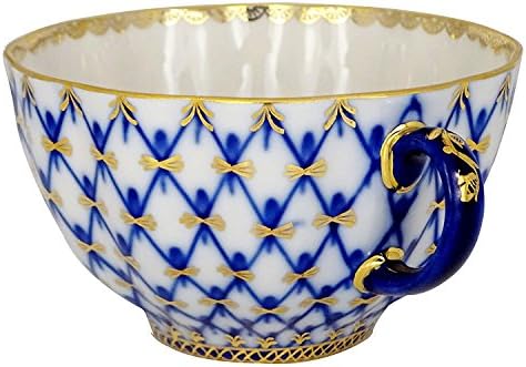Lomonosov porculanski tulip kobalt neto čaša čaj i tanjur set 8,45 oz/250 ml