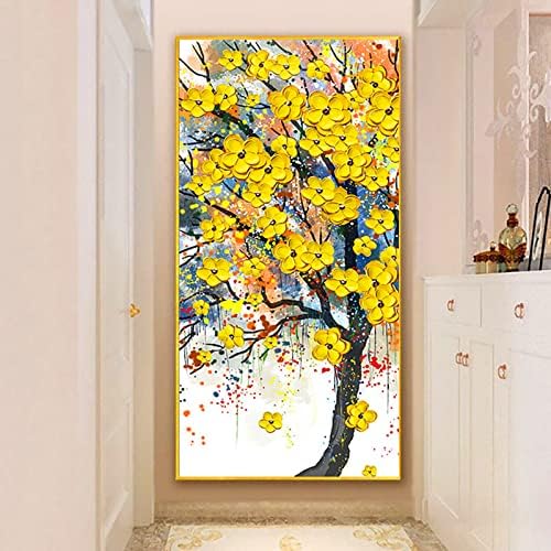 Institurry 5d dijamantna slika puna bušilica bogata drveća rhinestones vez za dnevni boravak spavaća soba zidni dekor 47,2x23,6 inča