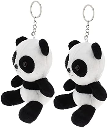 2pcs Panda plišani privjesak za ključeve automobila Autodijelovi privjesak za ključeve ruksak viseći dekor lutka privjesak za ključeve