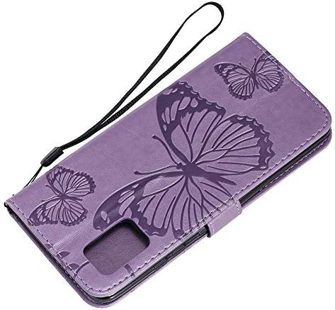 ISADENSER Samsung A51 5G Torbica-novčanik Galaxy A51 5G torbica sa alatom leptiri za žene [Sklopivi stalak] [Utor za microsd] [Magnetna