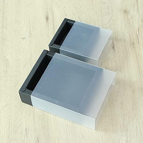 9914 10pcs Crna prozirna PVC poklon kutija crna kartica kutija za pakiranje za zabavu nakit bombon Vjenčanje izvrsna kutija za prikaz