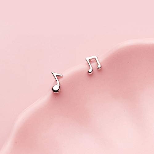 Asimetrična glazbena nota od sterling srebra 9925 jedinstvene male minimalističke naušnice za žene tinejdžerice ljubitelji glazbe maleni
