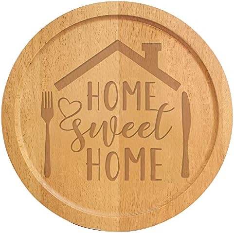 Smiješni dom slatki dom drveni gramofon s gravurom lijena Susan za stol, ormar, kuhinju, tržnicu, seosku kuću, obiteljsku blagovaonicu,