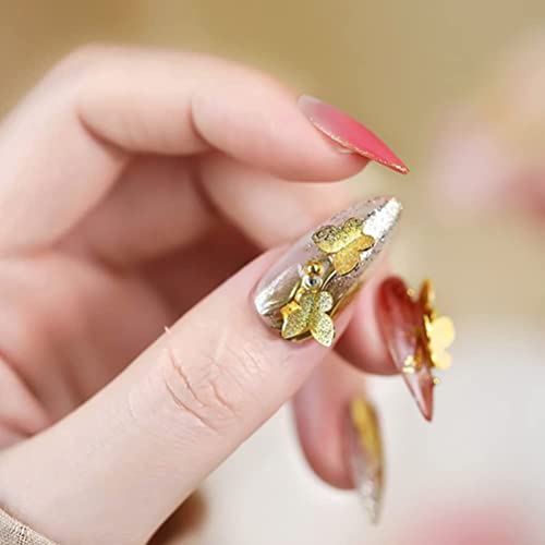 Zlatni leptir za dizajn noktiju Privjesci naljepnice metalni komad karanfila za nokte 3. metalni sjaj za nokte svjetlucavi kristal