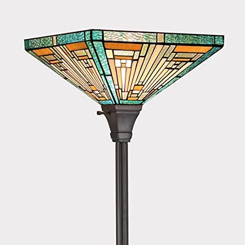 ArtZone Antique Tiffany podna svjetiljka [12''W*70'H] Torchiere ubrzana vijačka podna svjetiljka Stojeća za čitanje za dnevnu sobu/spavaću
