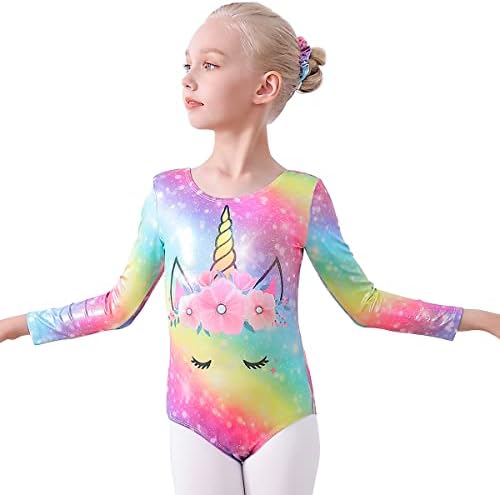 Amzadenobe Girls Gimnastika Leotards blistavo baletna plesna odjeća Gimnastička odjeća za djevojčice mališana 3-12y