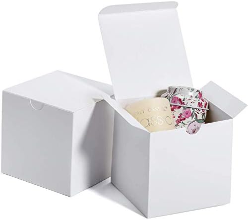 Bijele poklon kutije od 4 do 4 do 4 do 4, 50 kom, male poklon kutije na veliko s poklopcima, poklon kutije od kraft papira za poklone,