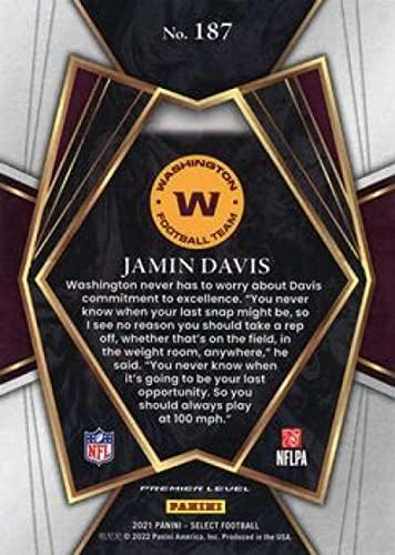2021 Panini Select 187 Jamin Davis Premier razina Washington Football Team RC Rookie NFL nogometna trgovačka karta