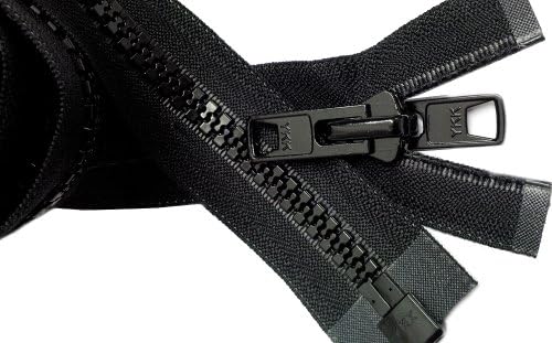 Zipperstop Veleprodaja YKK Bimini Top 10 Crni marinski dvostruki patentni zatvarač 36 ~ YKK Zipper Reverzibilno oblikovan s 2 glave