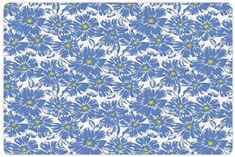 Cvjetni tepih za kućne ljubimce za hranu i vodu buket tratinčica i latica jasmina botanički miris ljepote pastelni dizajn prirode pravokutni