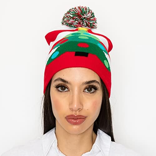 Božićni Pom Pom šešir-zimski topli svečani Uniseks Pom Pom Božićni šešir lubanje za žene i muškarce