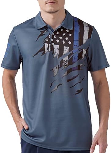 Majice Pagimo golf za muškarce Polo majica muški smiješni zamah Patriotska američka zastava košulja luda suha fit tiskana polosa