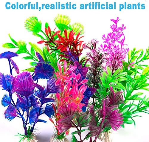 12 paketa umjetnih akvarijskih biljaka, ukrasi za akvarij Kućni dekor (4,5 do 5 inča visok)