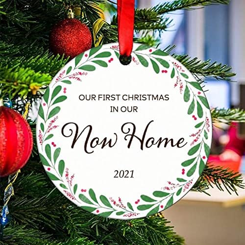 Prvi Božić u našem novom domu 2021 Božićni ukras Custom Adresa Keramički božićni ukras ukras za božićno drvce Božićni ukrasi za odmor