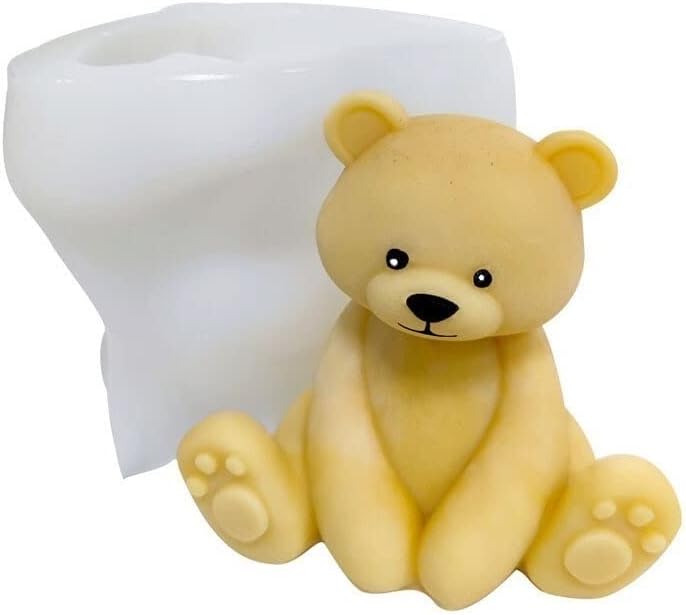 HDiieHf kalupi za smolu, 3D sjedeći medvjed svijeća diy žbuka Izrada ukrasa kalupa silikonski kalupi