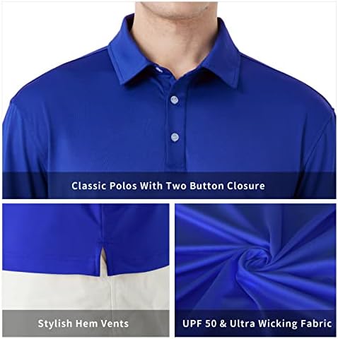 Naviskin muške polo majice brze suhe košulje za golf upf 50 dugačke i kratke rukave vlage od vlage od vlage u kratkim rukavima