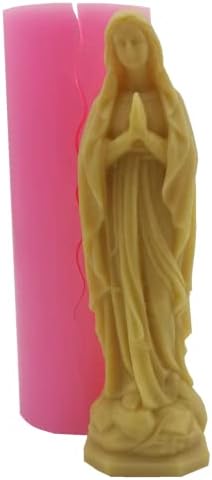 Redxin plijesan djevičanska Marija skulptura Svijeća Silikonski kalup, Kum Majčin dan poklon, kalup za gips, kalup za zanatske smole,