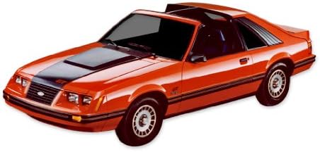 Mustang 1983. 1984. GT bijele i crne naljepnice i pruge - Silver GT paluba/imena blatobrana