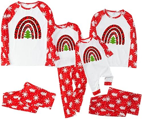 Diyago obiteljska pidžama postavlja Božić, odgovarajuću majicu s dugim rukavima i hlače PJ noćna odjeća odmor